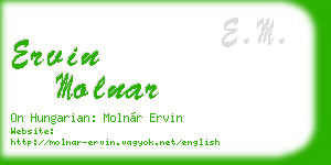 ervin molnar business card