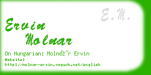 ervin molnar business card